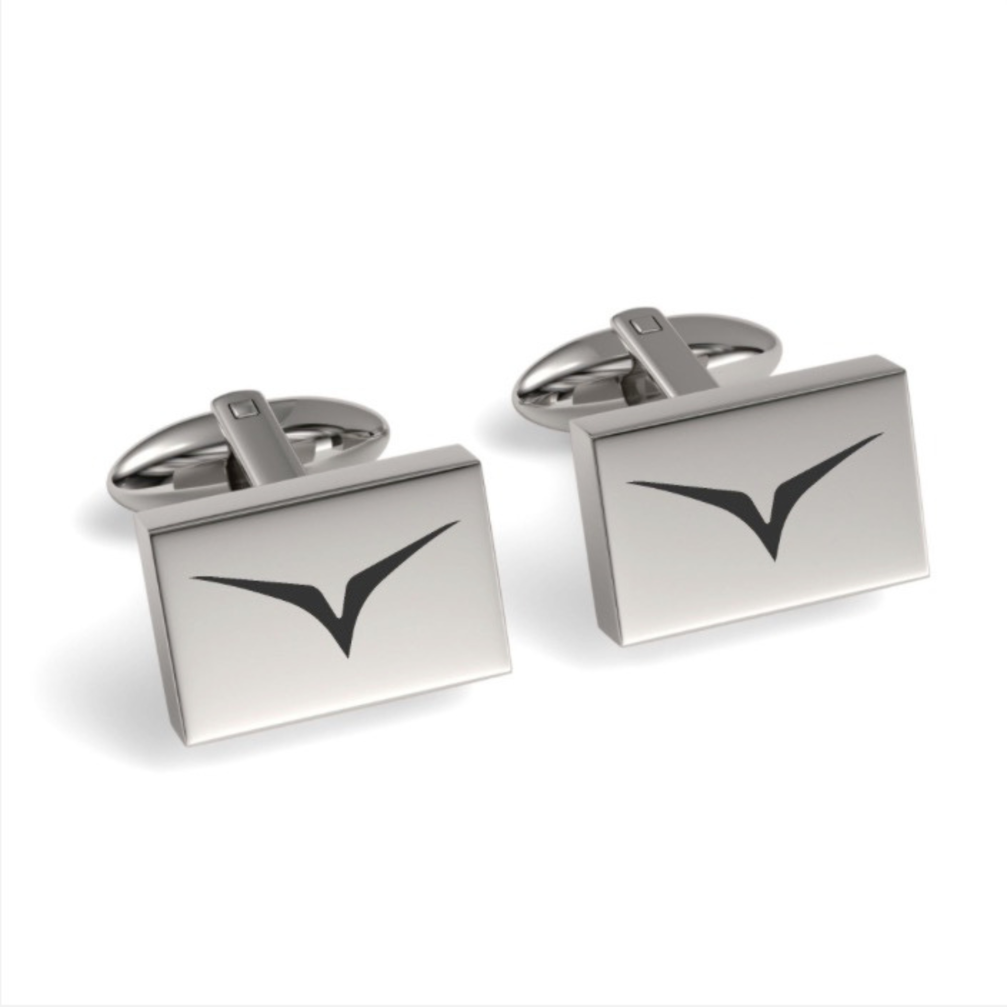 Custom Logo Engraved Rectangle Cufflinks