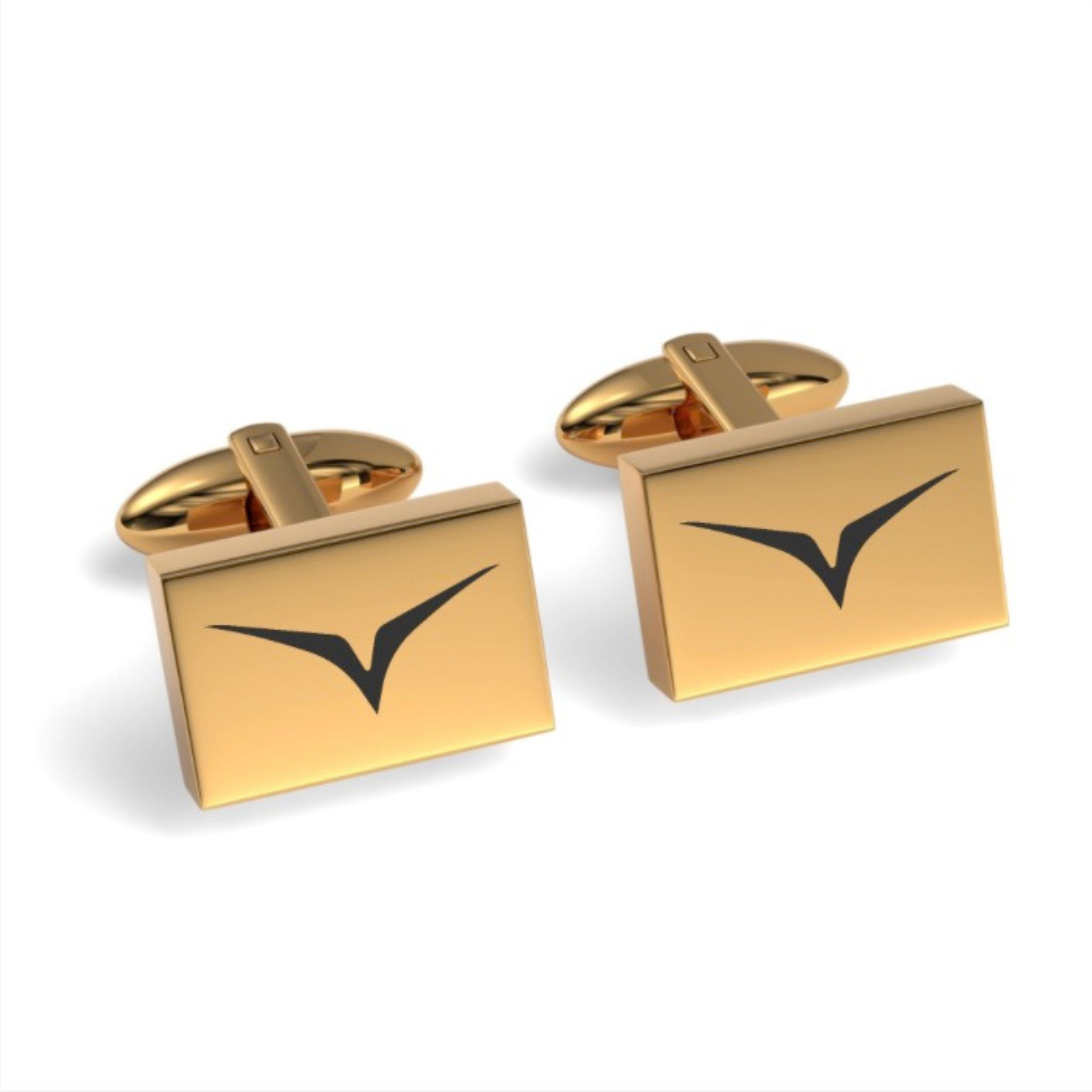Custom Logo Engraved Rectangle Cufflinks