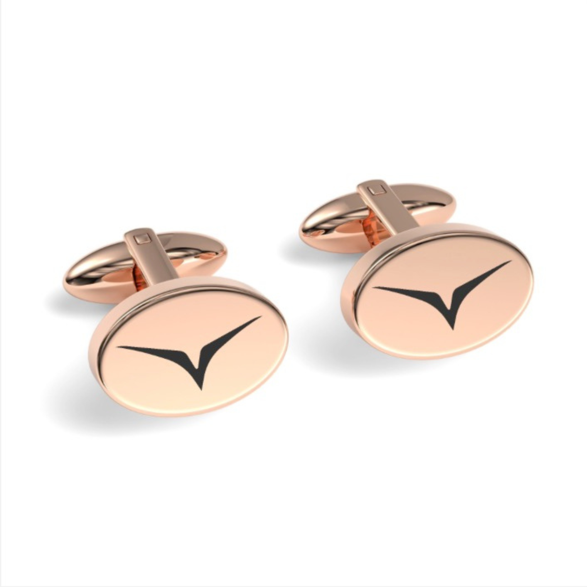 Custom Logo Engraved Oval Cufflinks