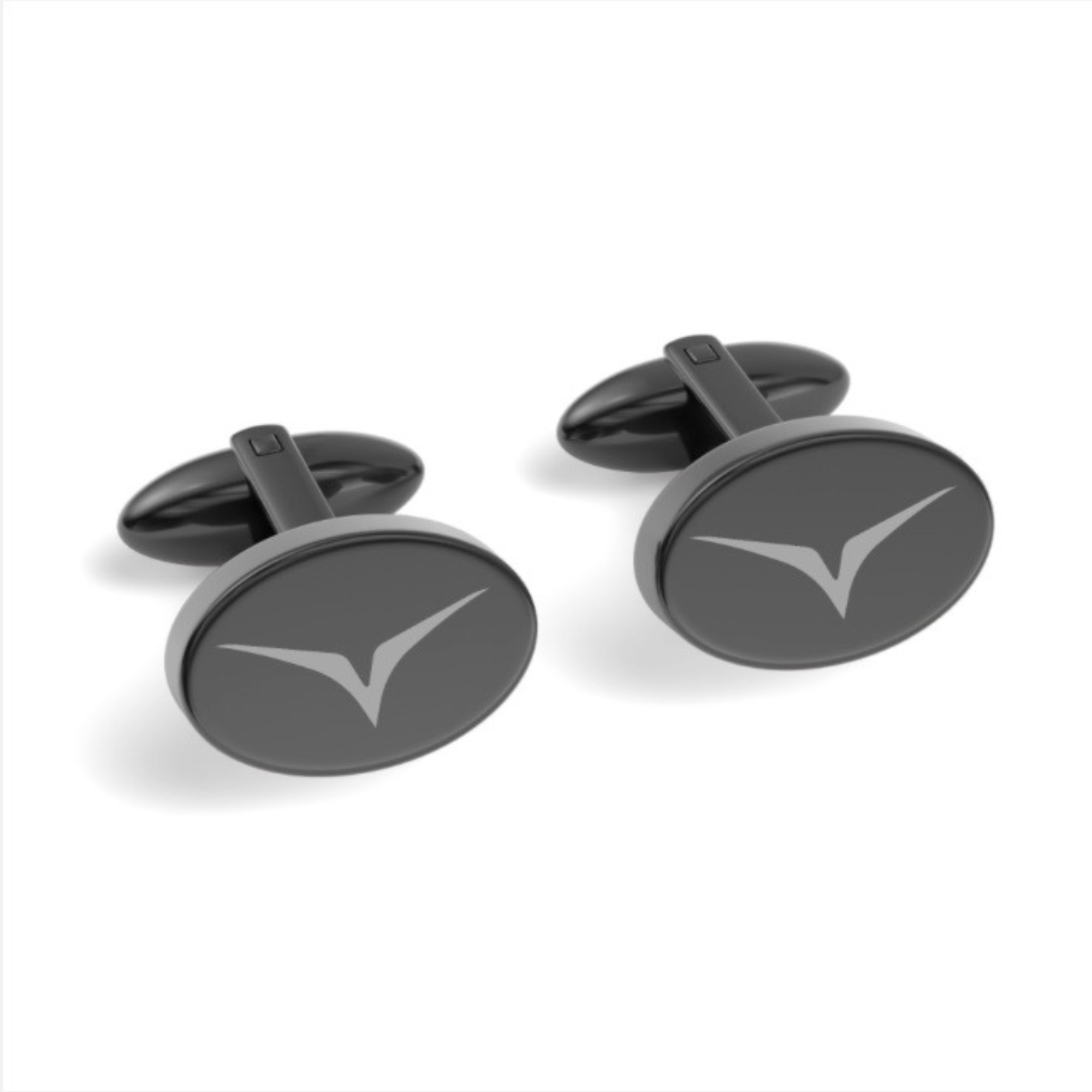 Custom Logo Engraved Oval Cufflinks