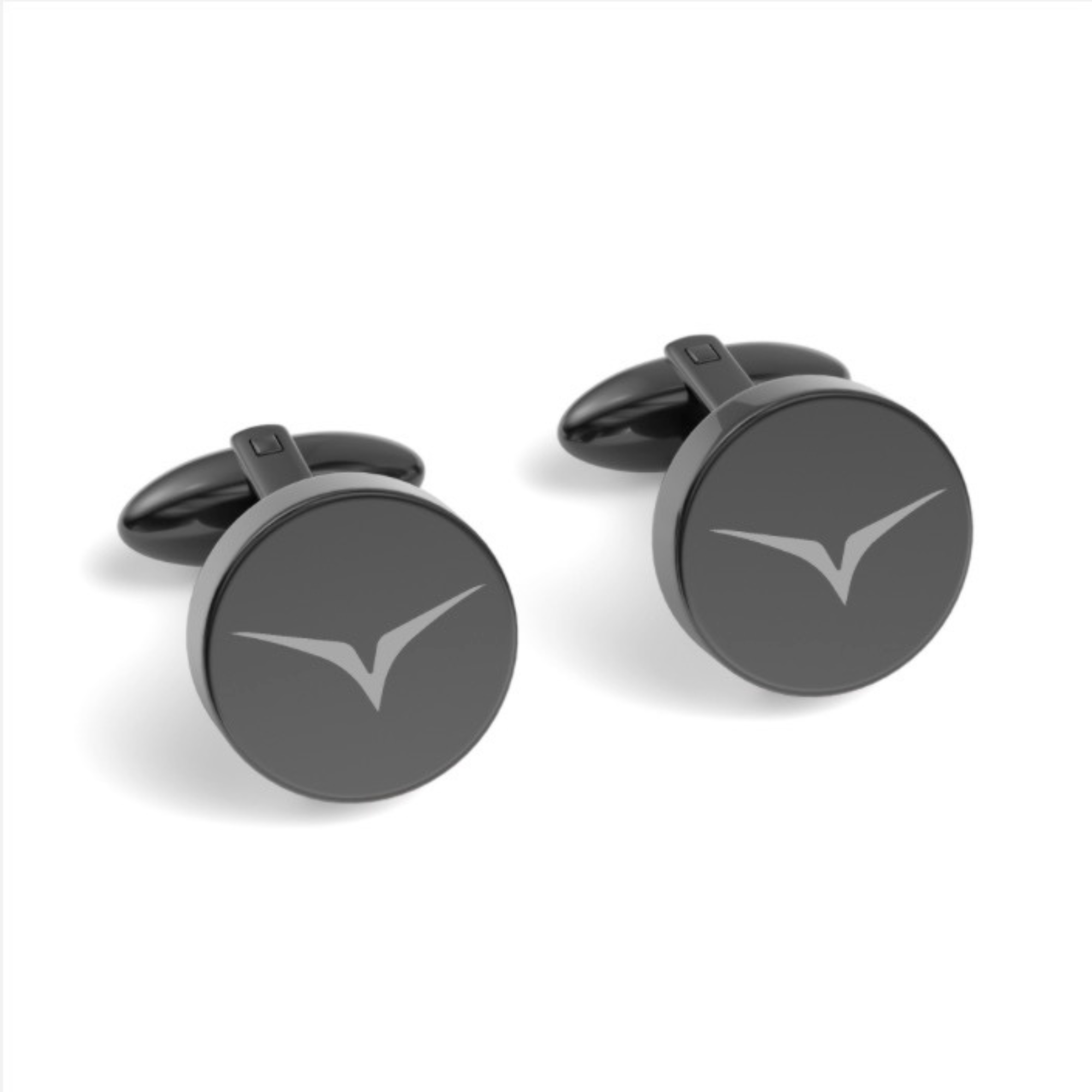 Custom Logo Engraved Round Cufflinks