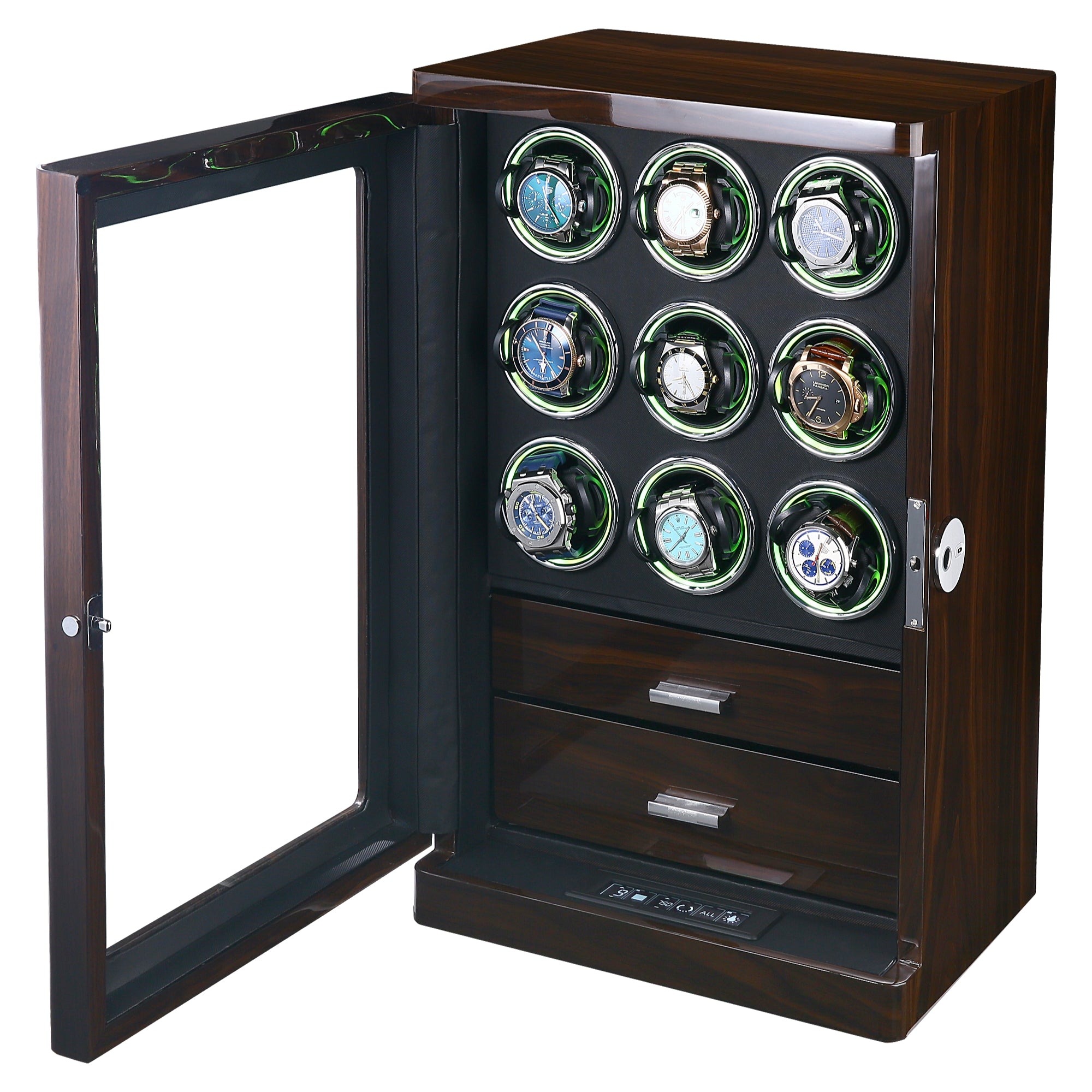 Seconds - Esperance Watch Winder for 9 Watches with Fingerprint Lock and Drawer