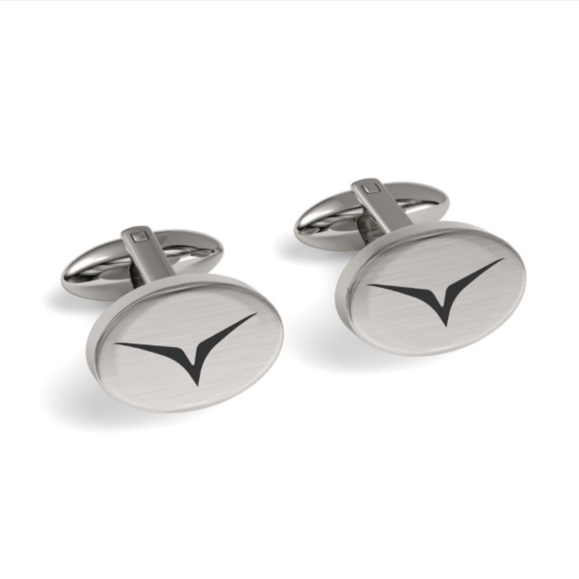 Custom Logo Engraved Oval Cufflinks