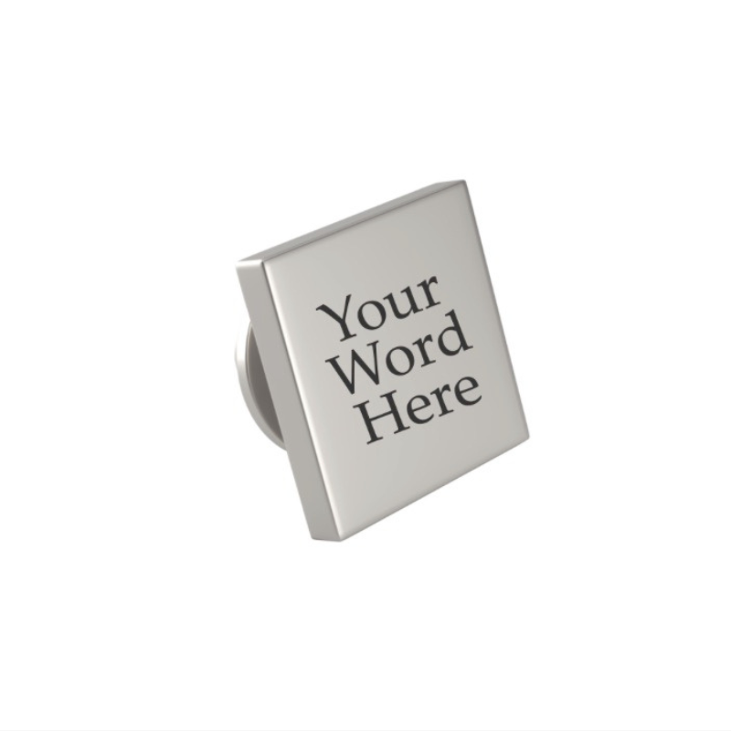 Custom Word Engraved Square Lapel Pin