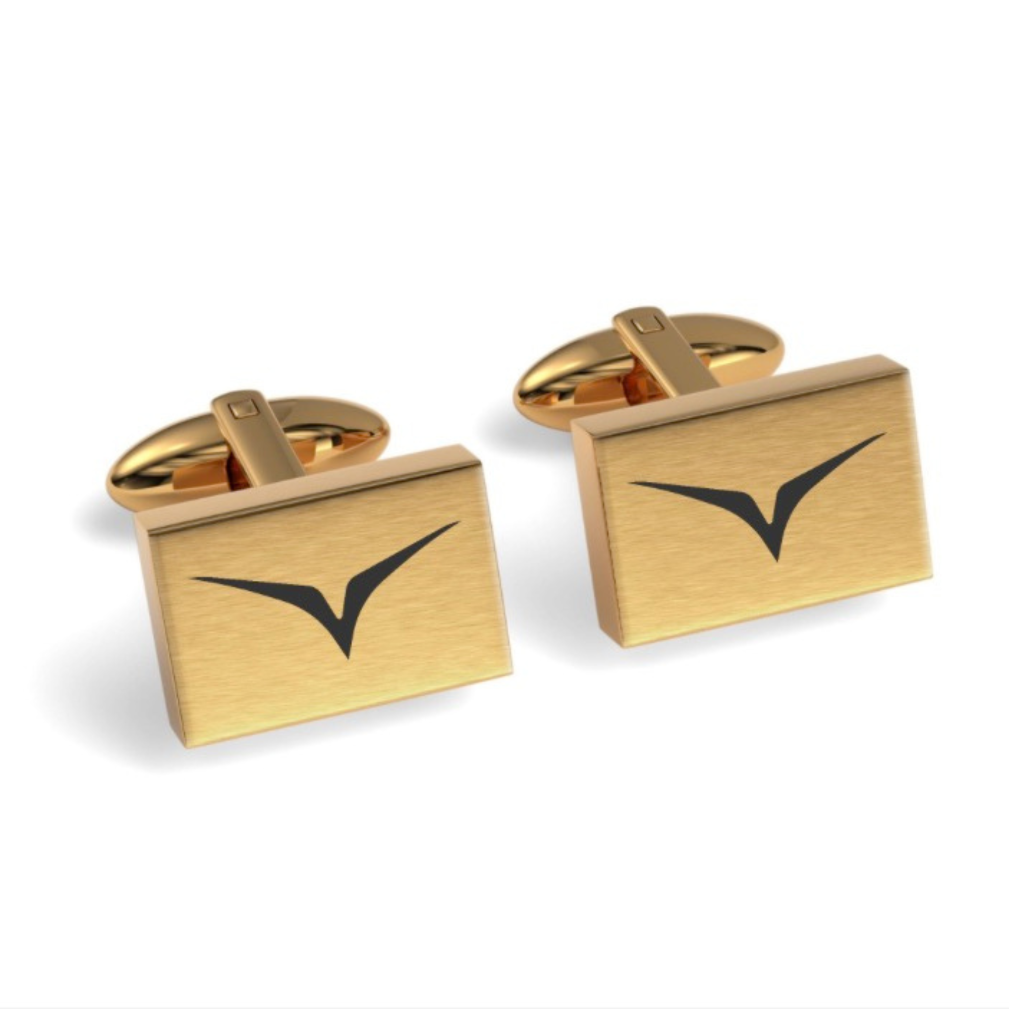 Custom Logo Engraved Rectangle Cufflinks