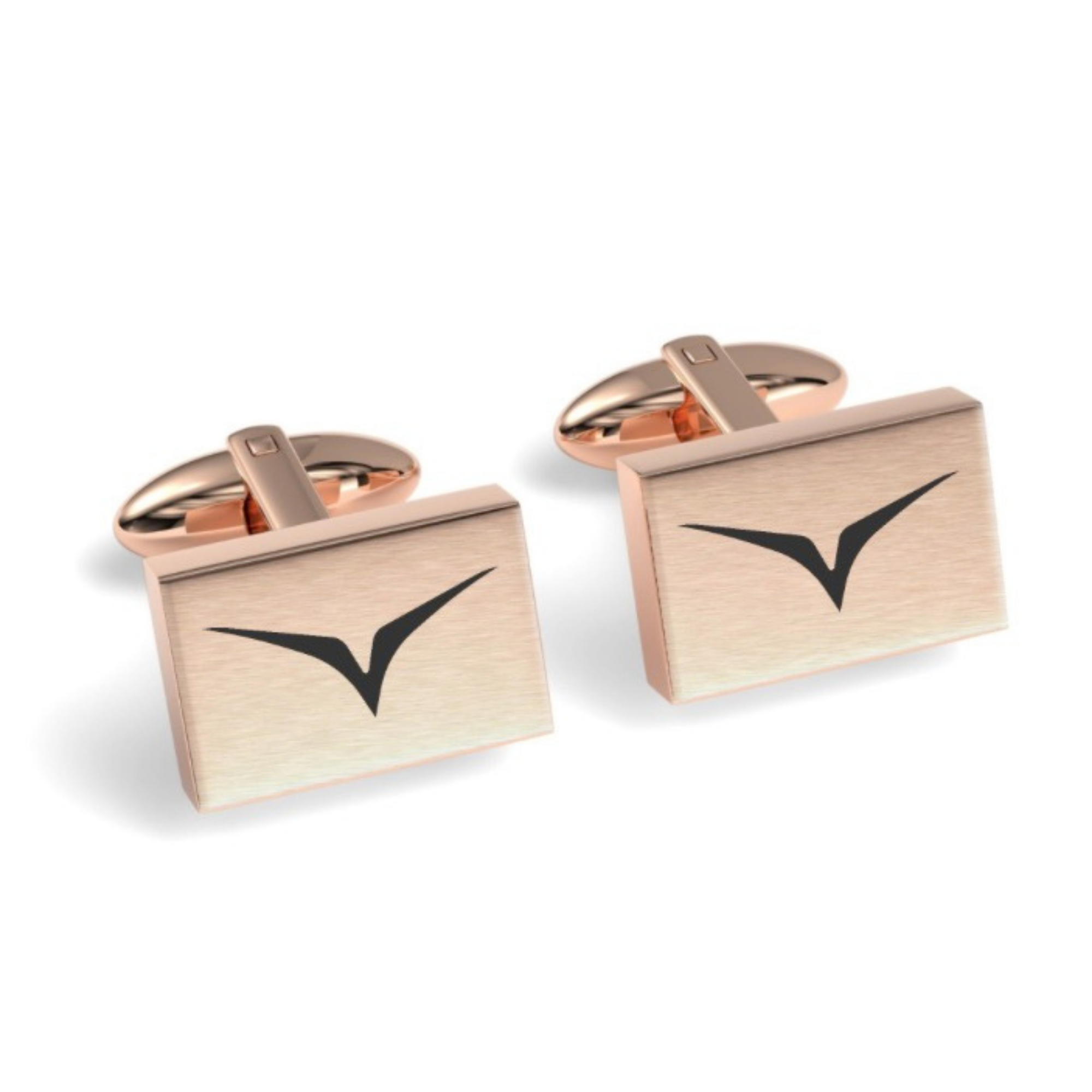 Custom Logo Engraved Rectangle Cufflinks
