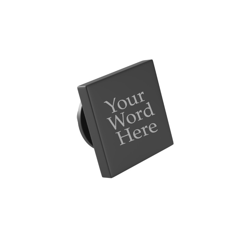 Custom Word Engraved Square Lapel Pin