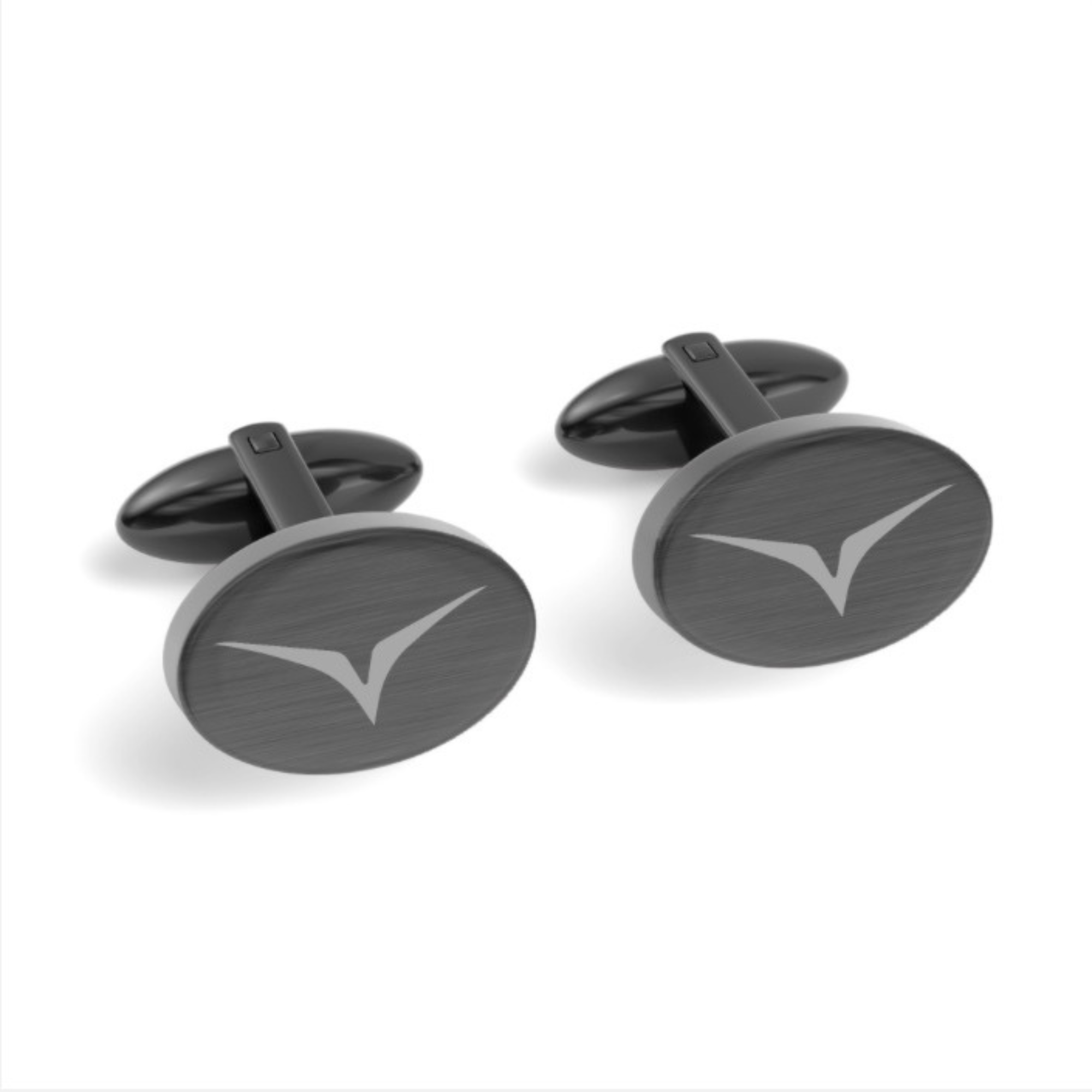 Custom Logo Engraved Oval Cufflinks