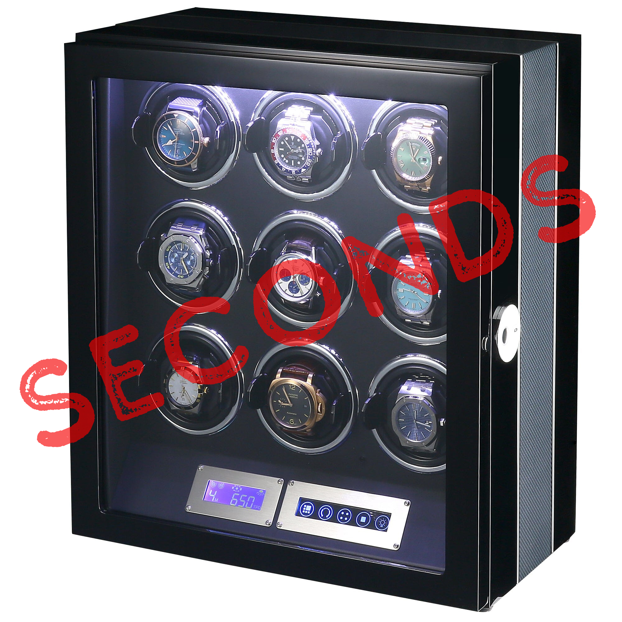 Seconds - Flinders Watch Winder for 9 Watches with Fingerprint Lock