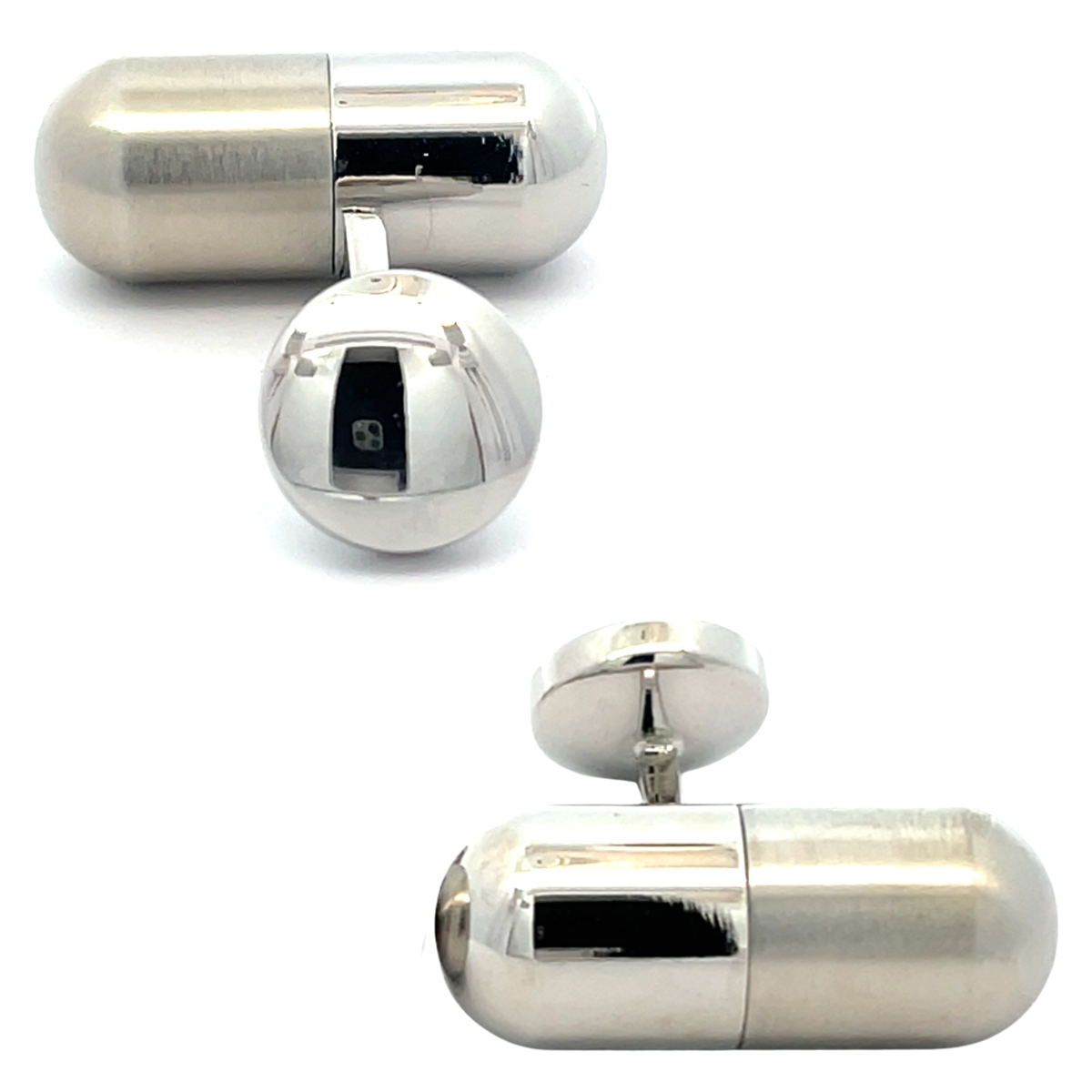 Opening Silver Capsule Cufflinks