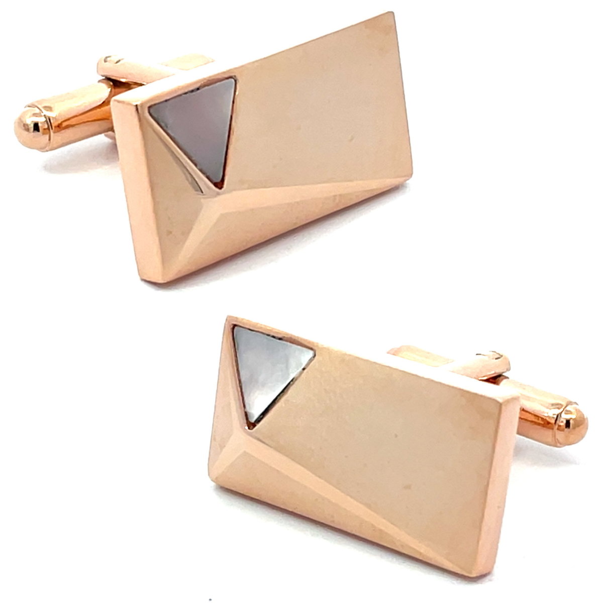 Rose Gold Peak with Mother of Pearl Cufflinks