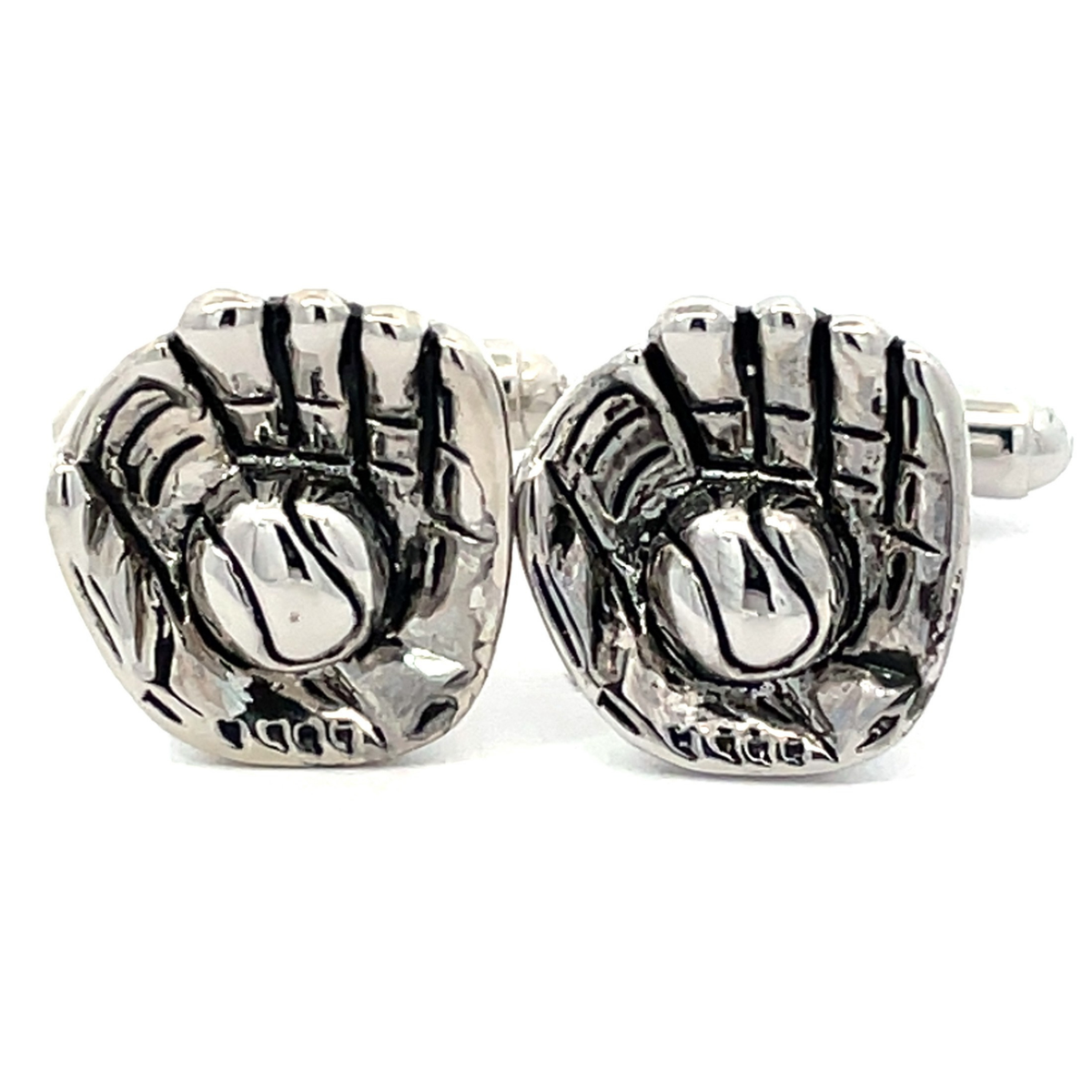 Baseball Glove and Ball Cufflinks Silver