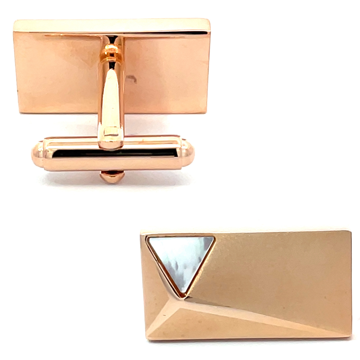 Rose Gold Peak with Mother of Pearl Cufflinks