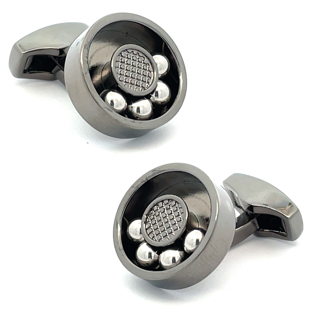 Moving Ball Bearing Cufflinks Gunmetal
