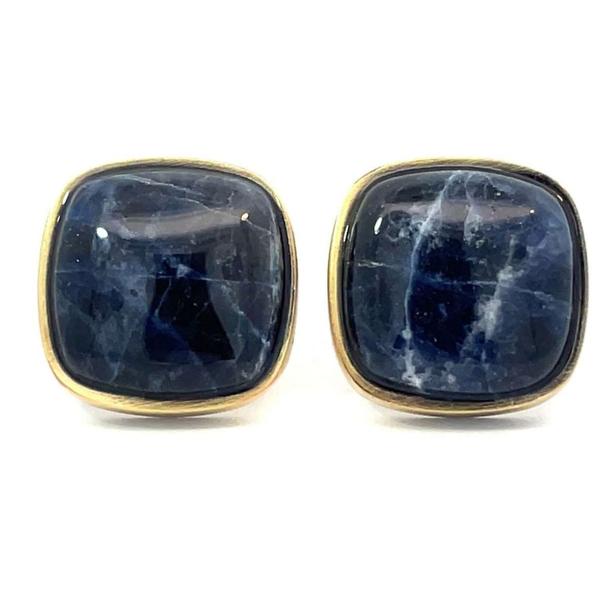 Sodalite in Antique Brass Cufflinks