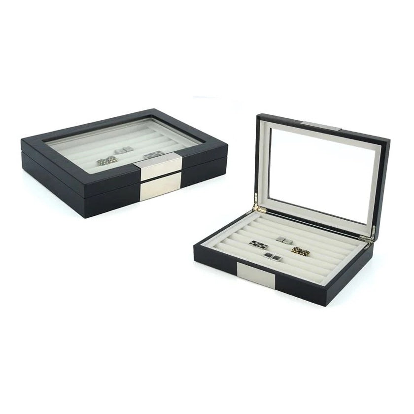 36 Pairs Wood Cufflink Box Storage Boxes Clinks