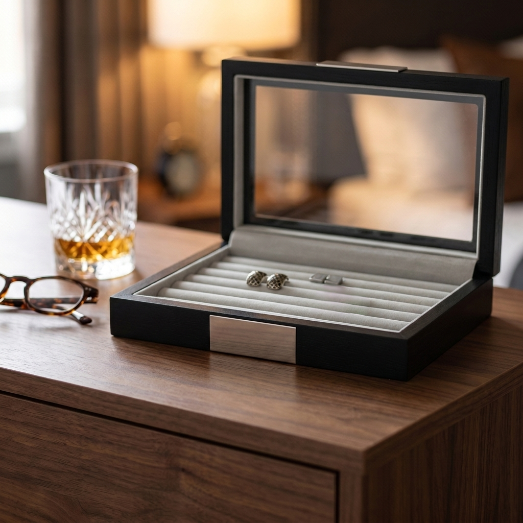 36 Pairs Wood Cufflink Box