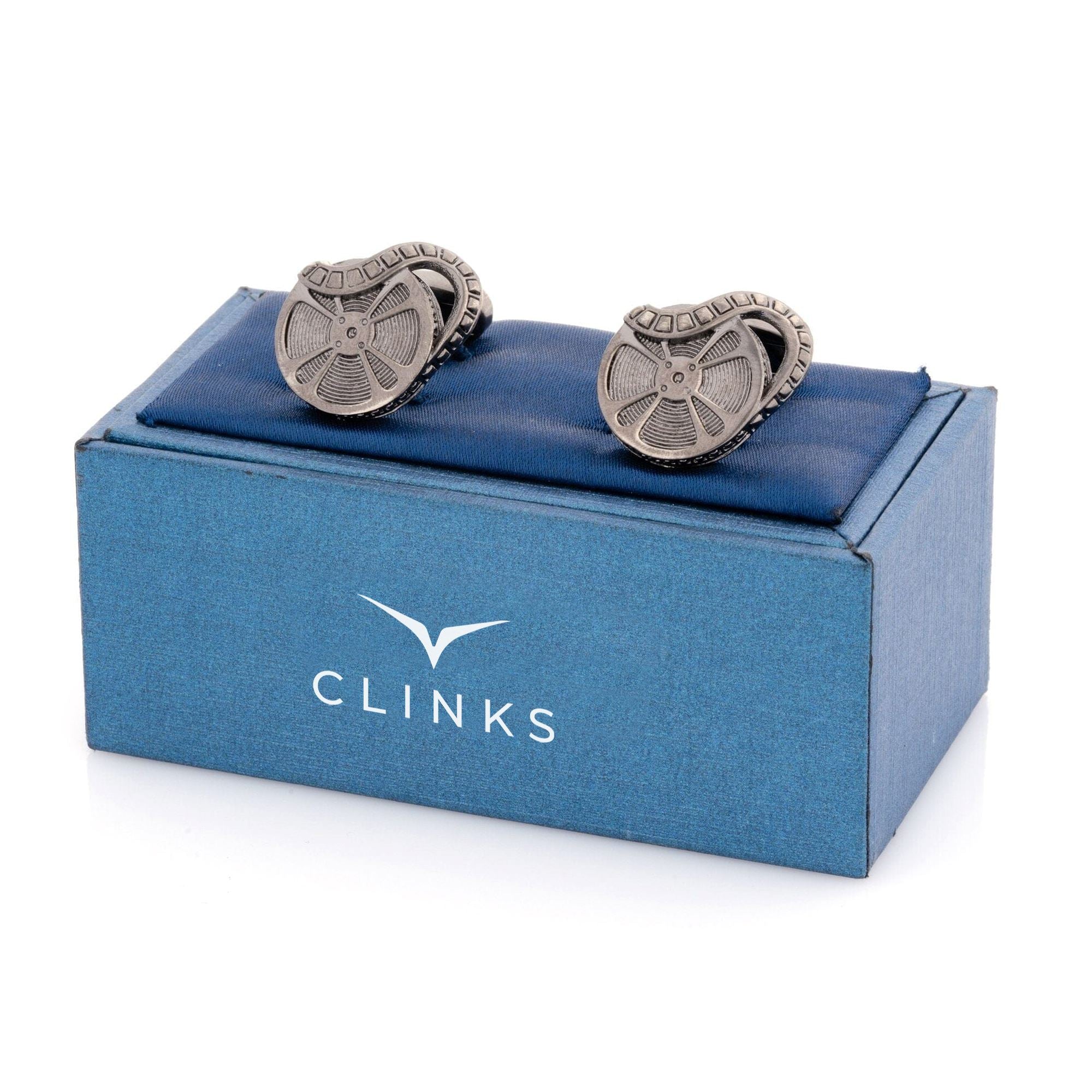 Movie Film Reel Cufflinks in Gunmetal Novelty Cufflinks Clinks Australia