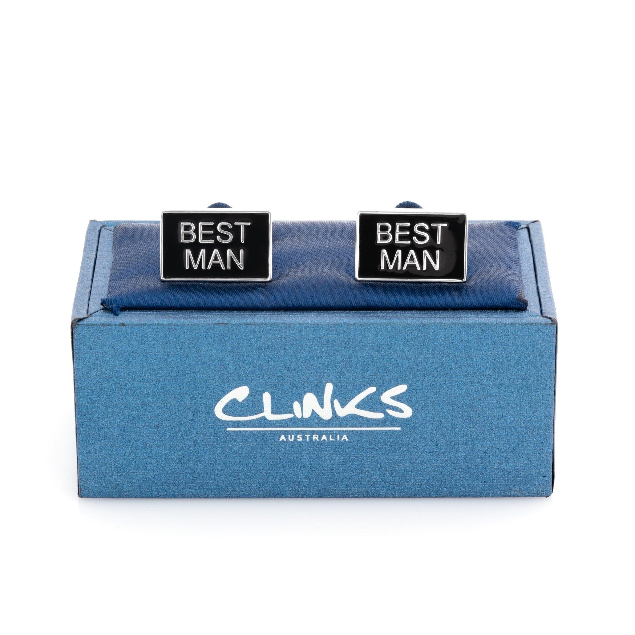 Best Man Black and Silver Wedding Cufflinks Wedding Cufflinks Clinks Australia