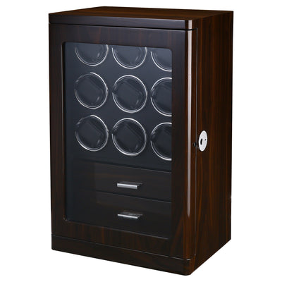 Esperance Watch Winder for 9 Watches with Fingerprint Lock and Drawer