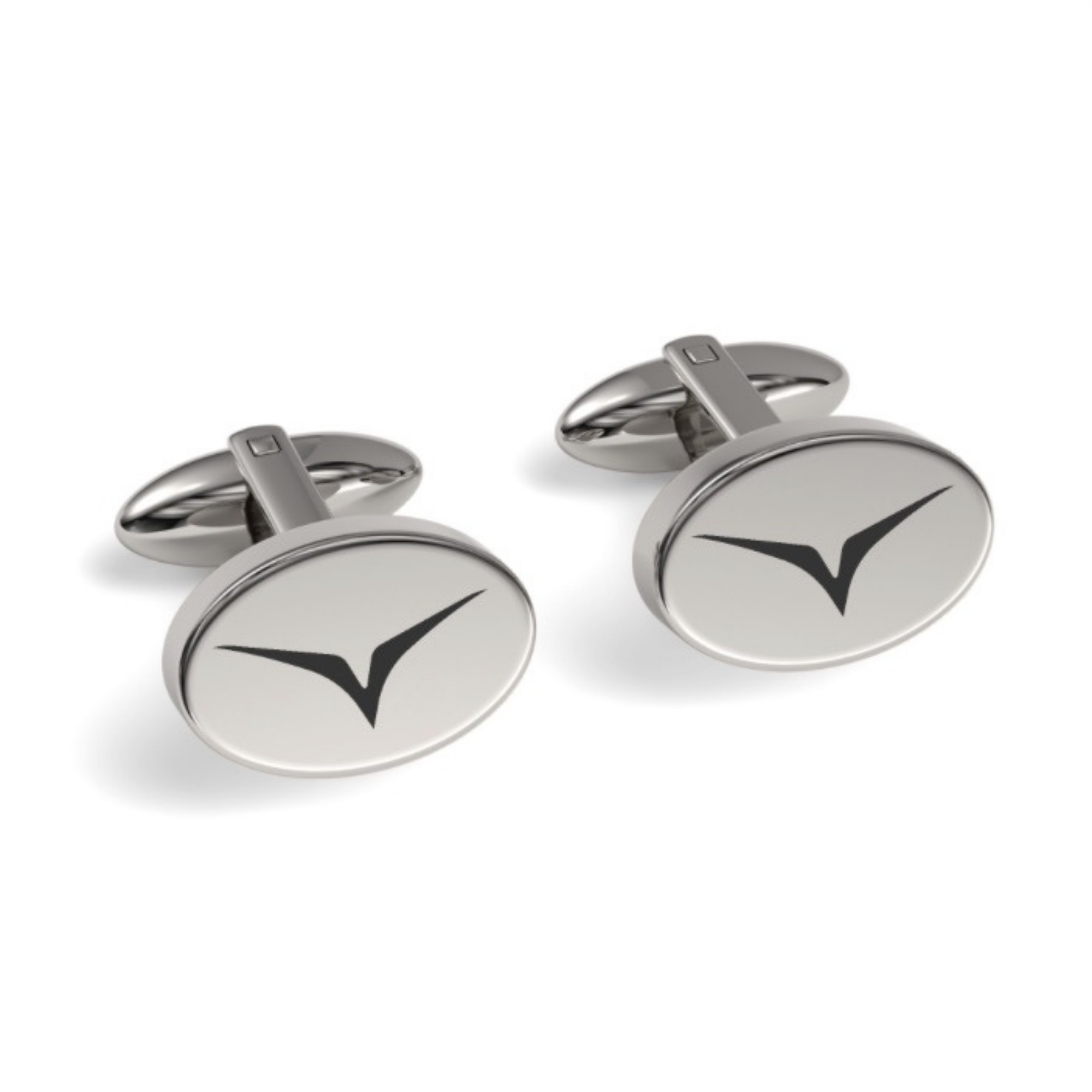 Custom Logo Engraved Oval Cufflinks
