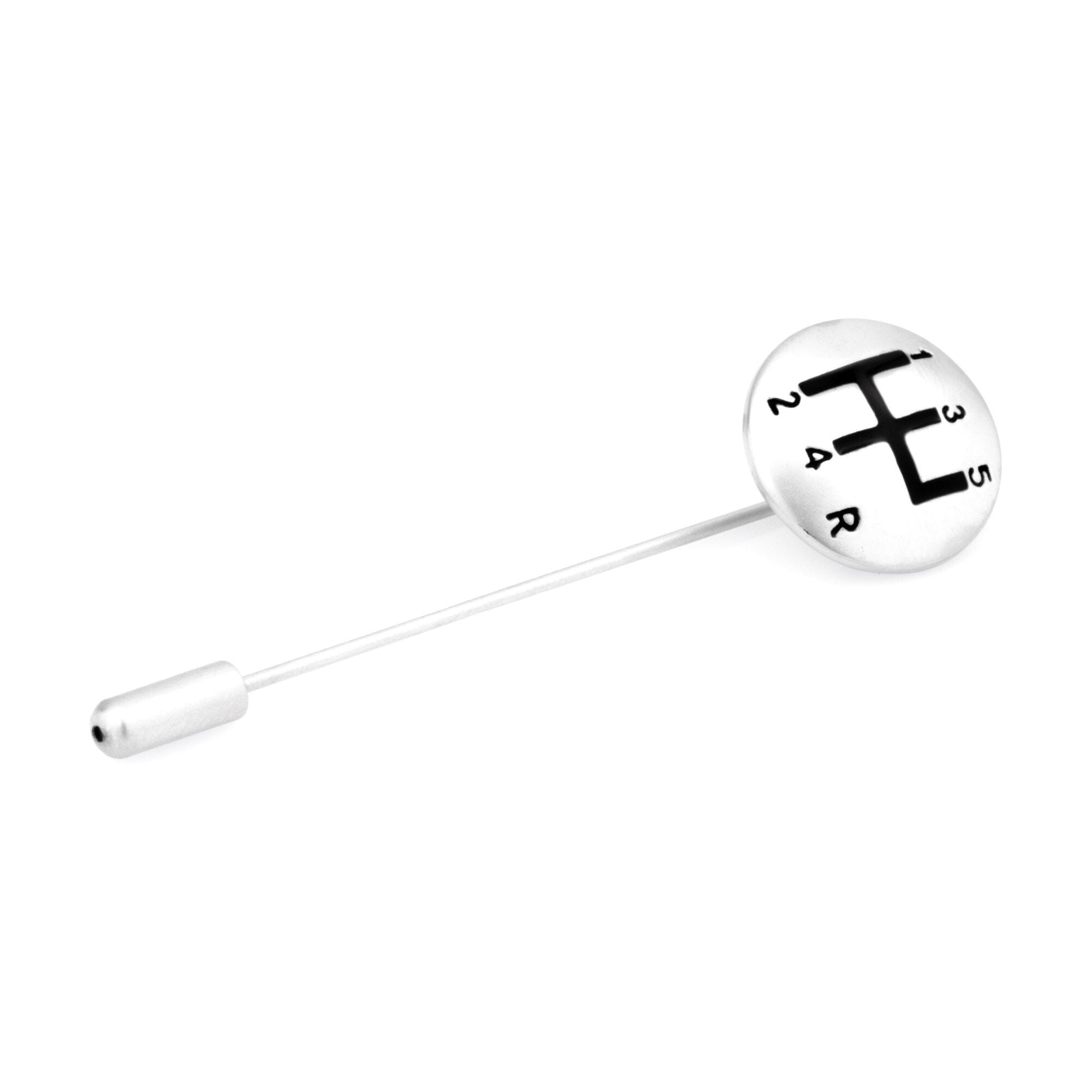 Gear Shift Stick Pin Silver Lapel Pin Clinks Default 