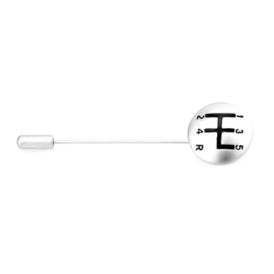 Gear Shift Stick Pin Silver