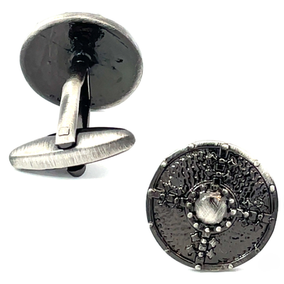 Antique Finish Viking Shield Cufflinks