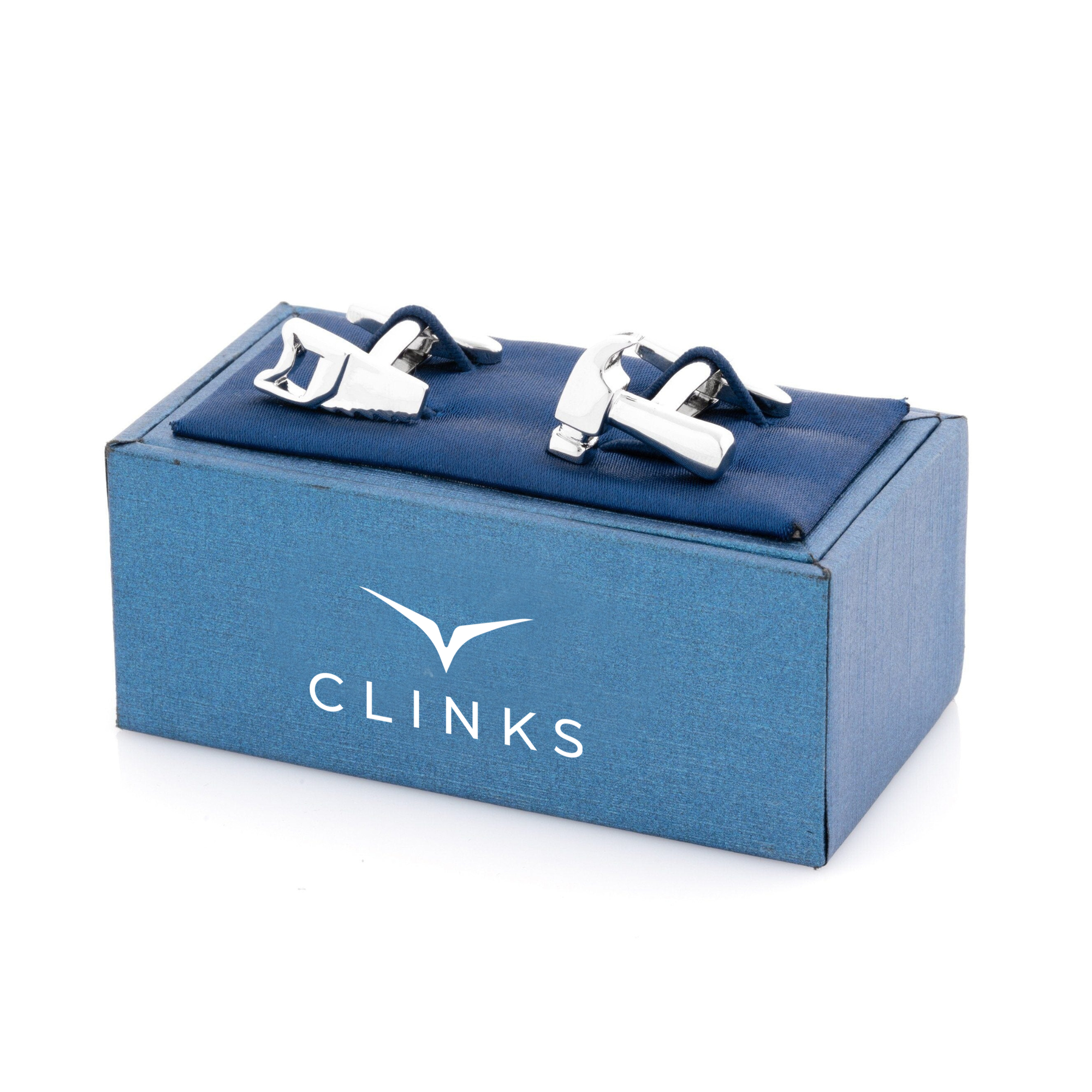 Handyman Hammer & Saw Silver Cufflinks