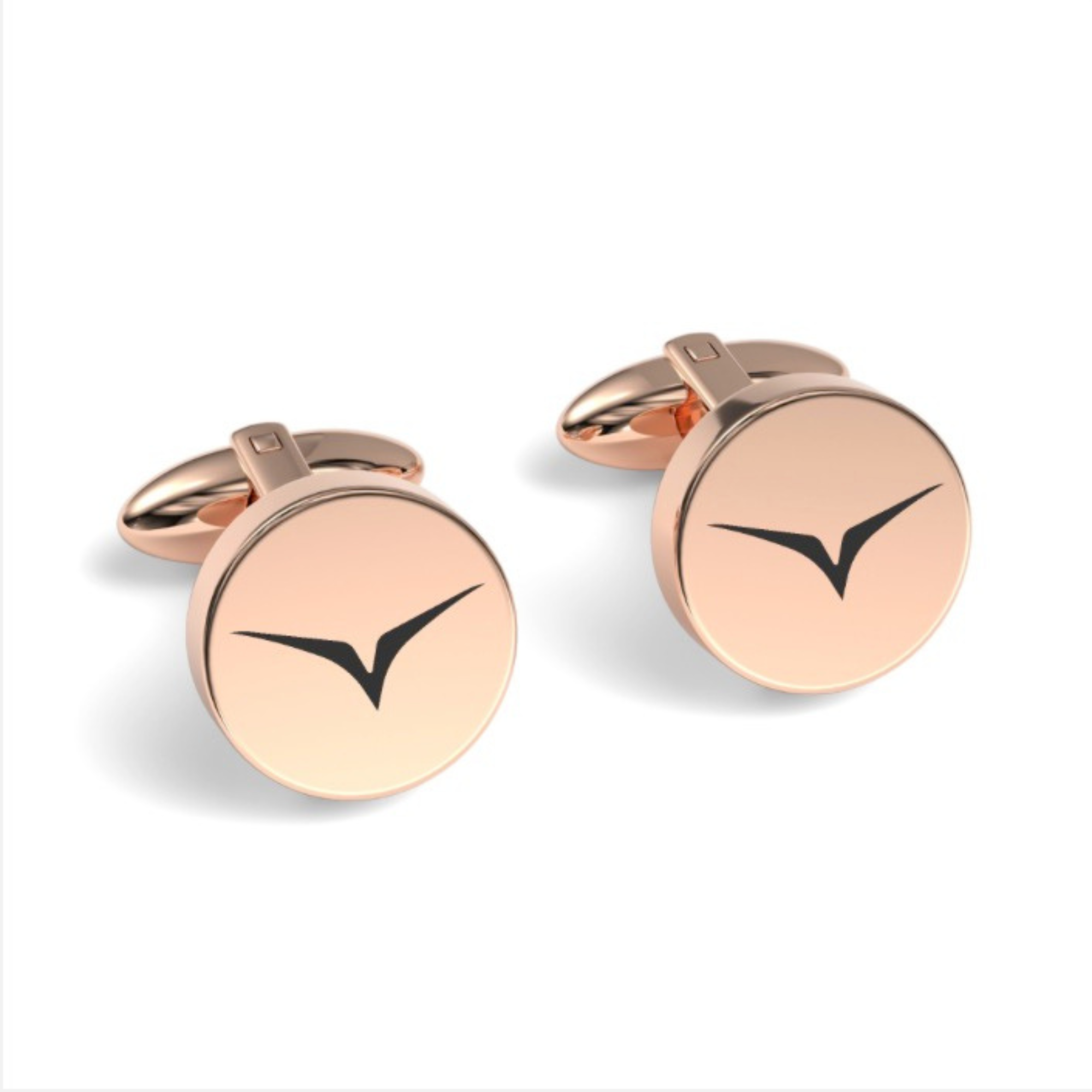 Custom Logo Engraved Round Cufflinks