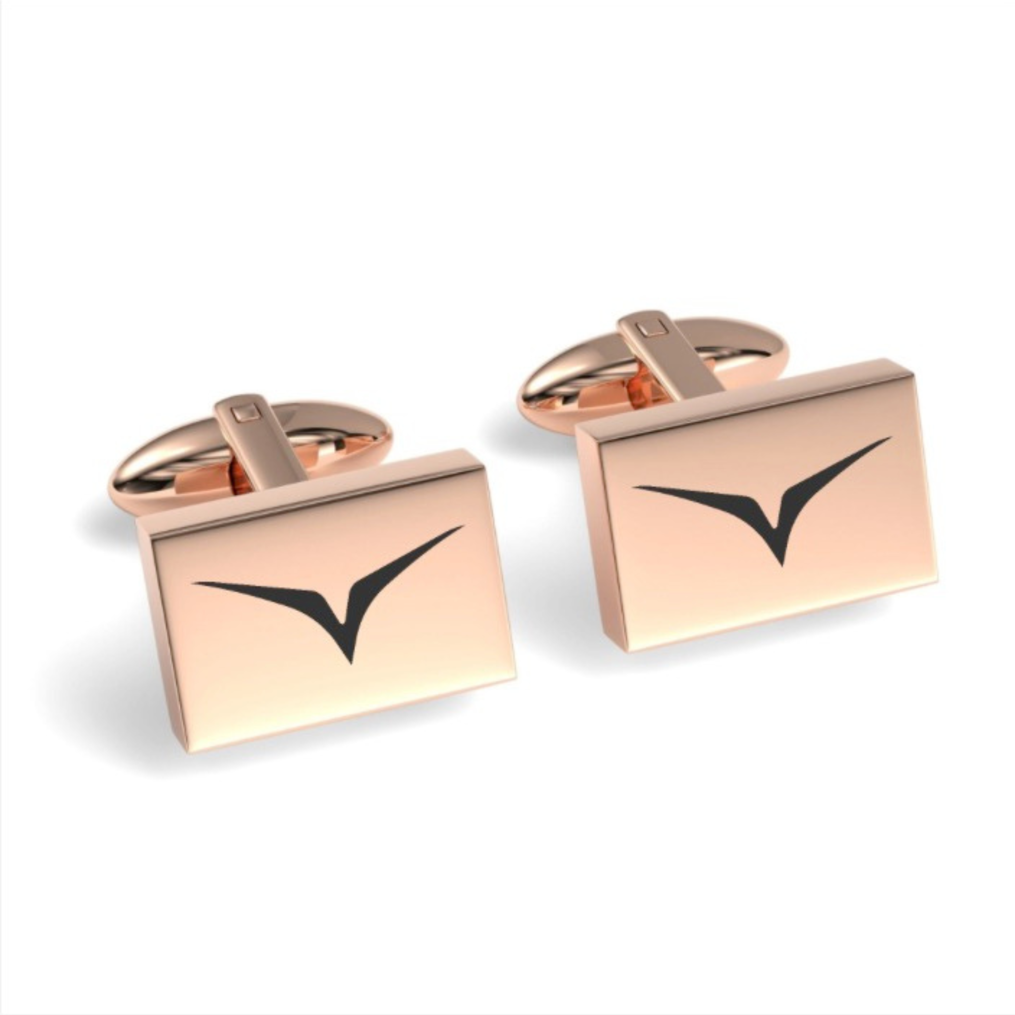 Custom Logo Engraved Rectangle Cufflinks