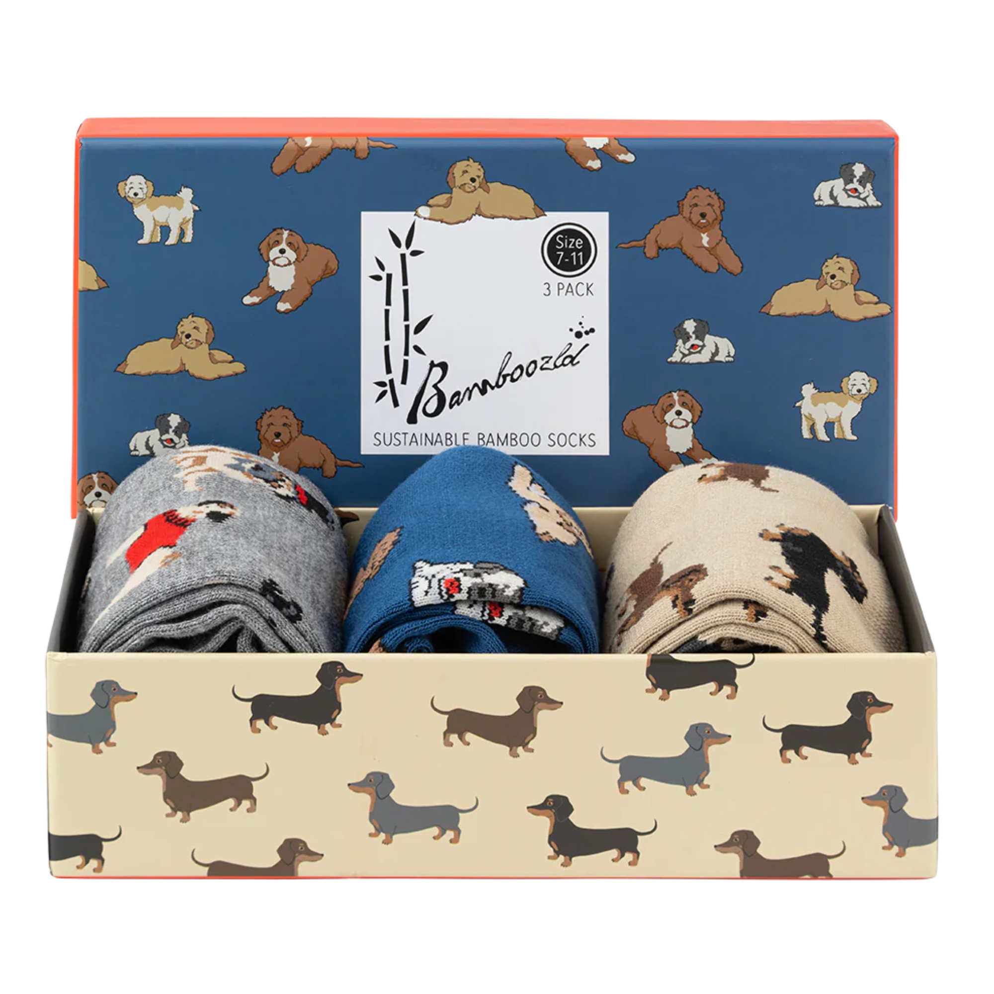 Mens Mans Best Friend 3pk Gift Set Bamboo Socks