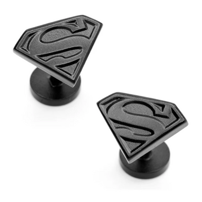 DC Superman Shield Satin Black Cufflinks