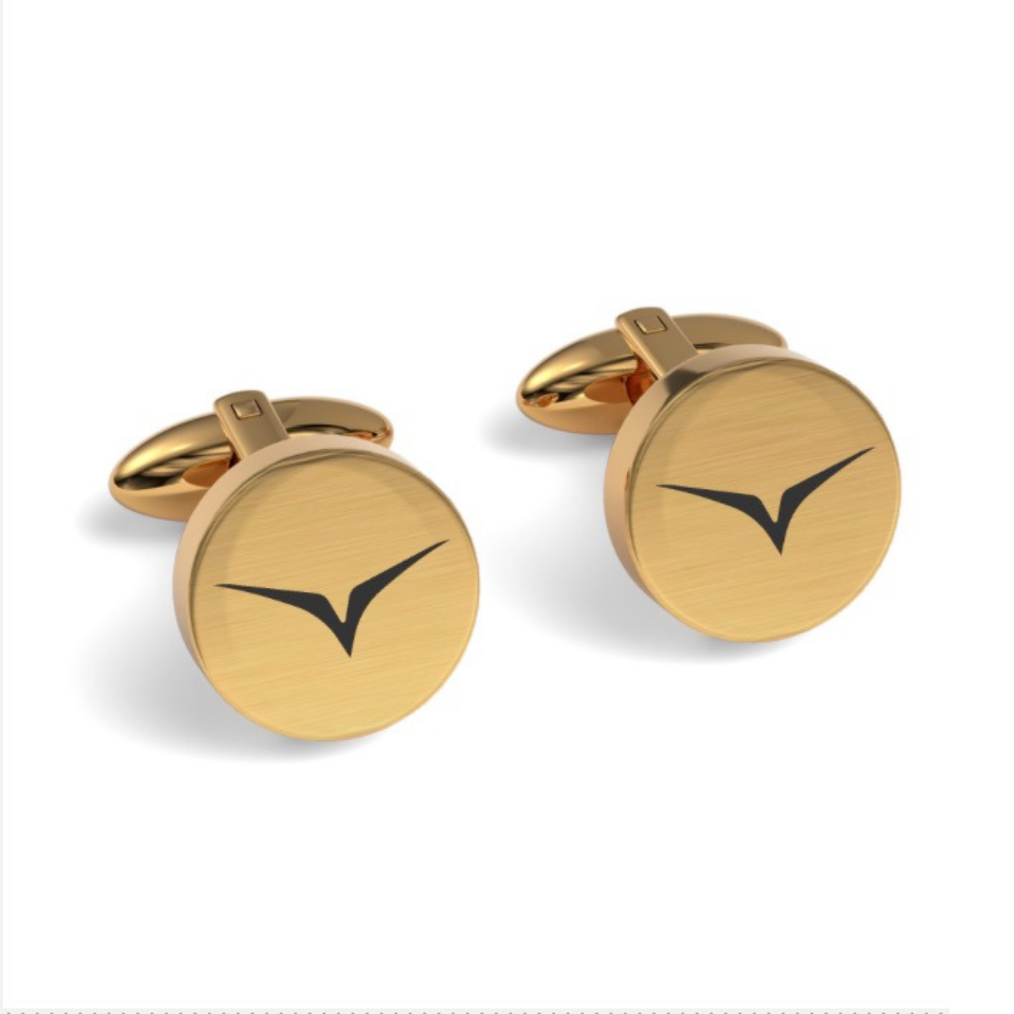 Custom Logo Engraved Round Cufflinks