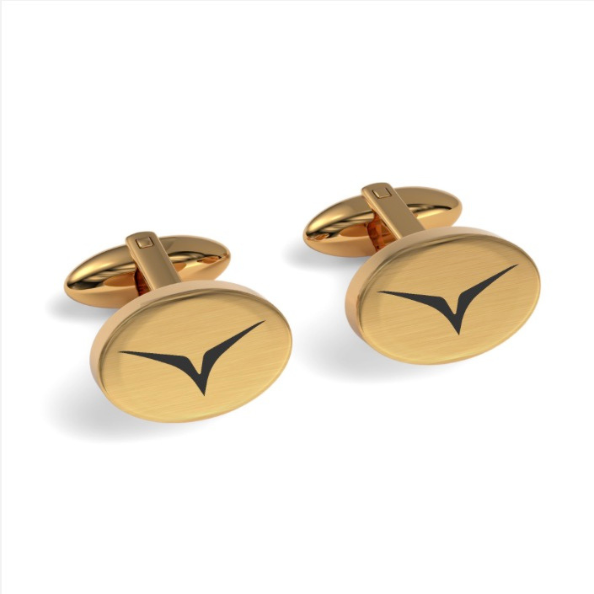 Custom Logo Engraved Oval Cufflinks