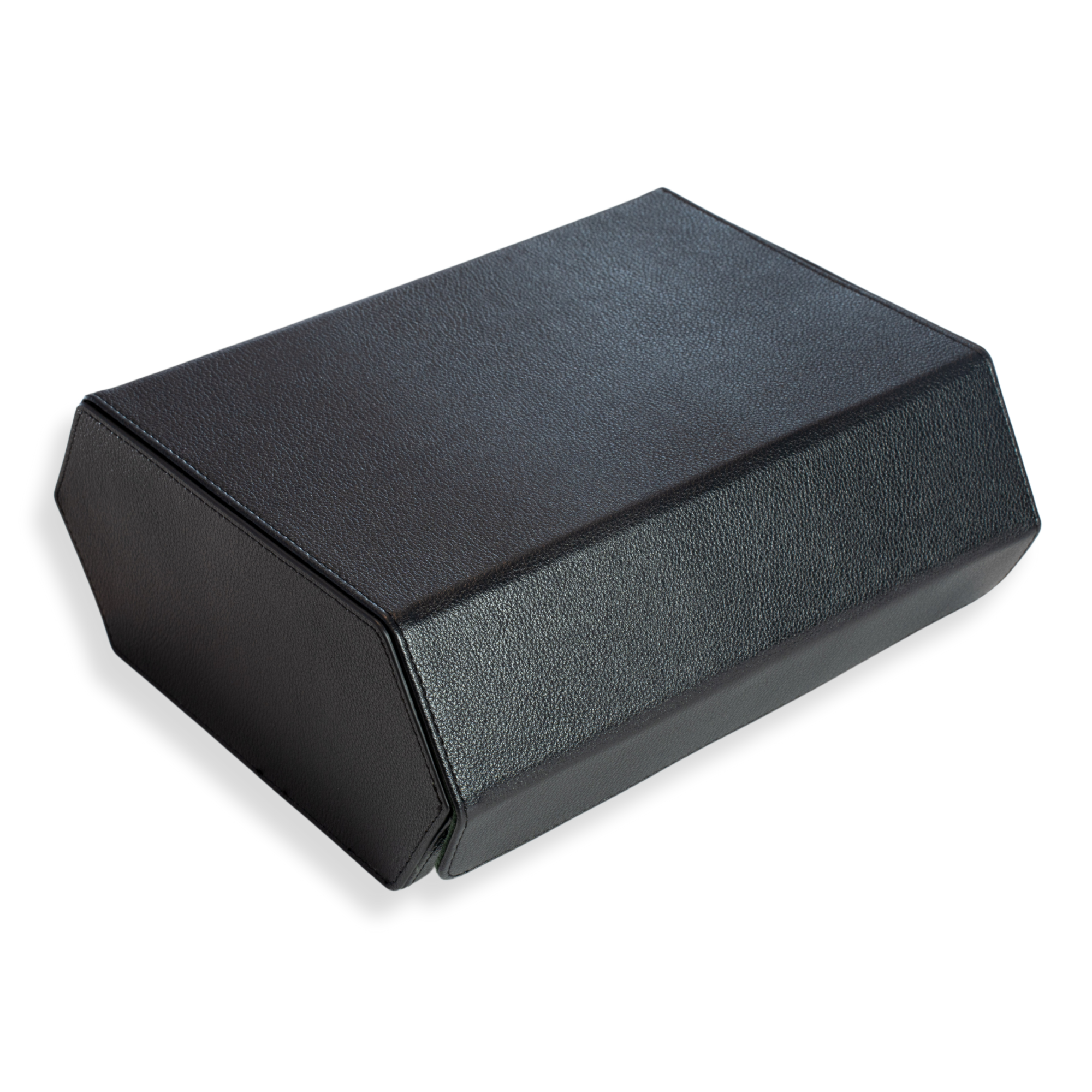 Seconds - Hex Leather Watch Roll 6 Slots in Black/Green