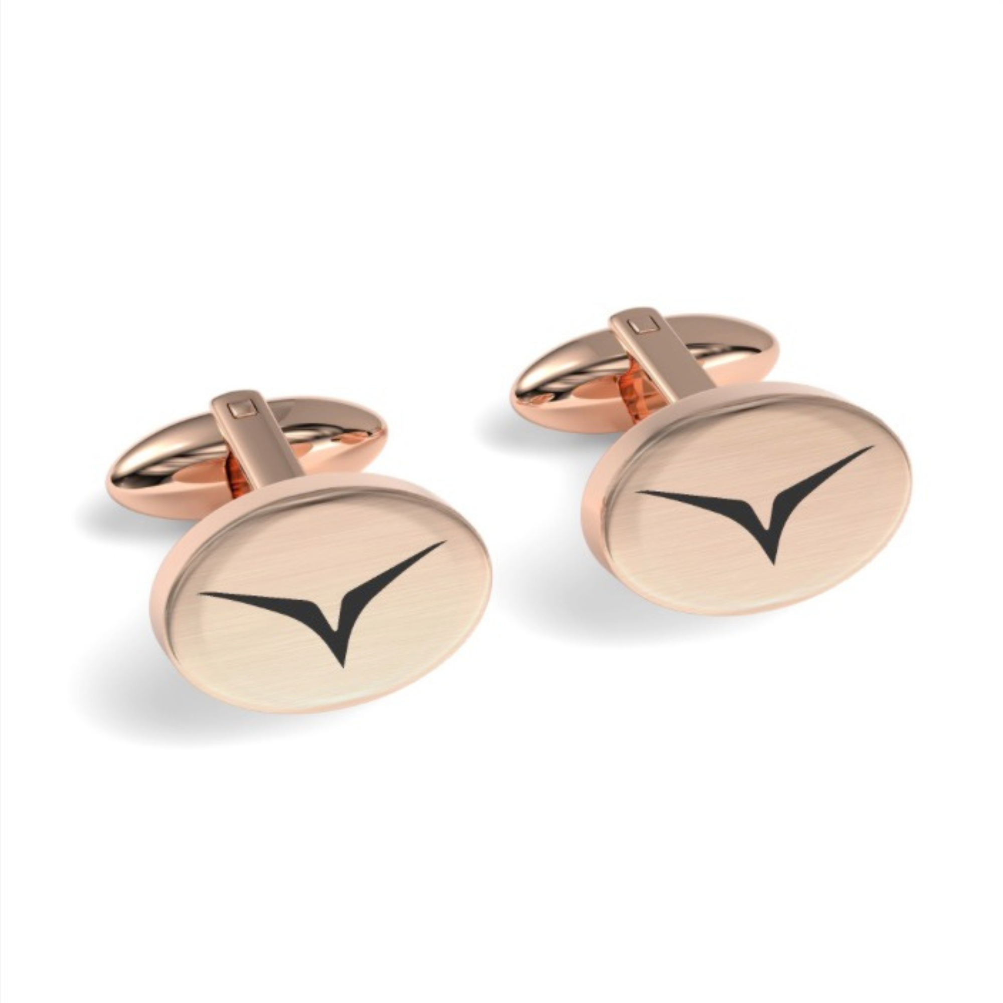 Custom Logo Engraved Oval Cufflinks