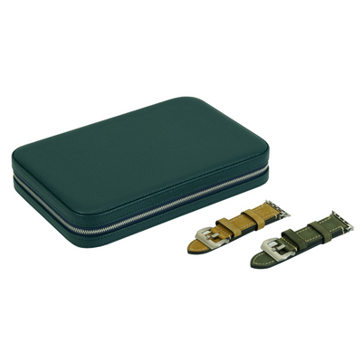 10 Slots Green Leather Watch Straps Box