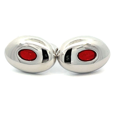 Oval Feature Red Cufflinks