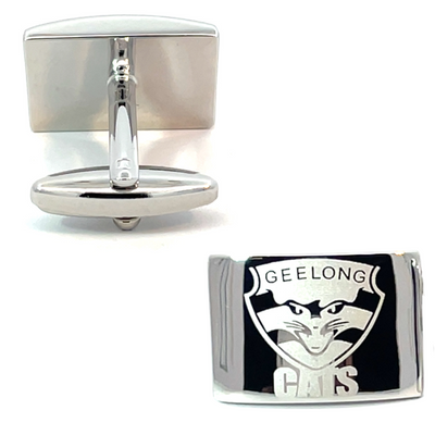 Silver Geelong Cats AFL Cufflinks