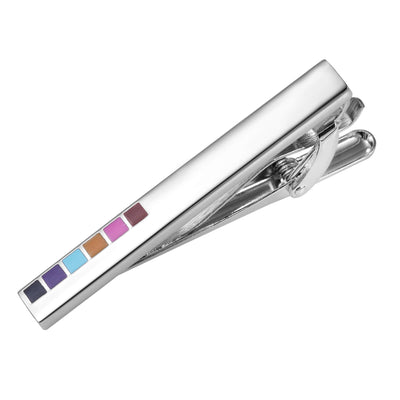 Multicolour Enamel Tie Clip & Cufflink Set