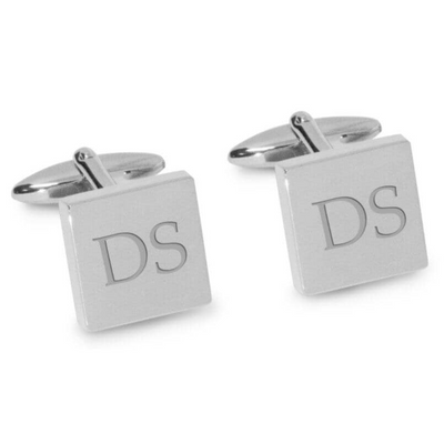 Two Initials Engraved Cufflinks in Silver