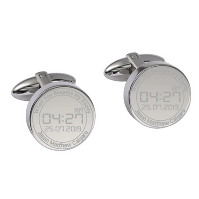 When You Became My Daddy Engraved Cufflinks in Silver