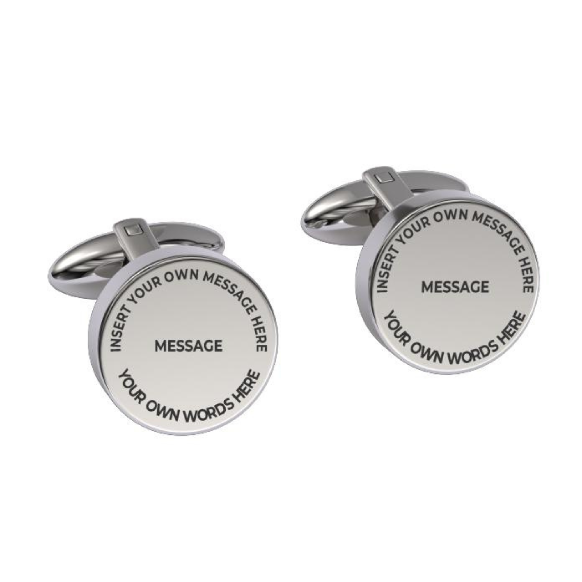 Insert Your Message Cufflinks in Silver