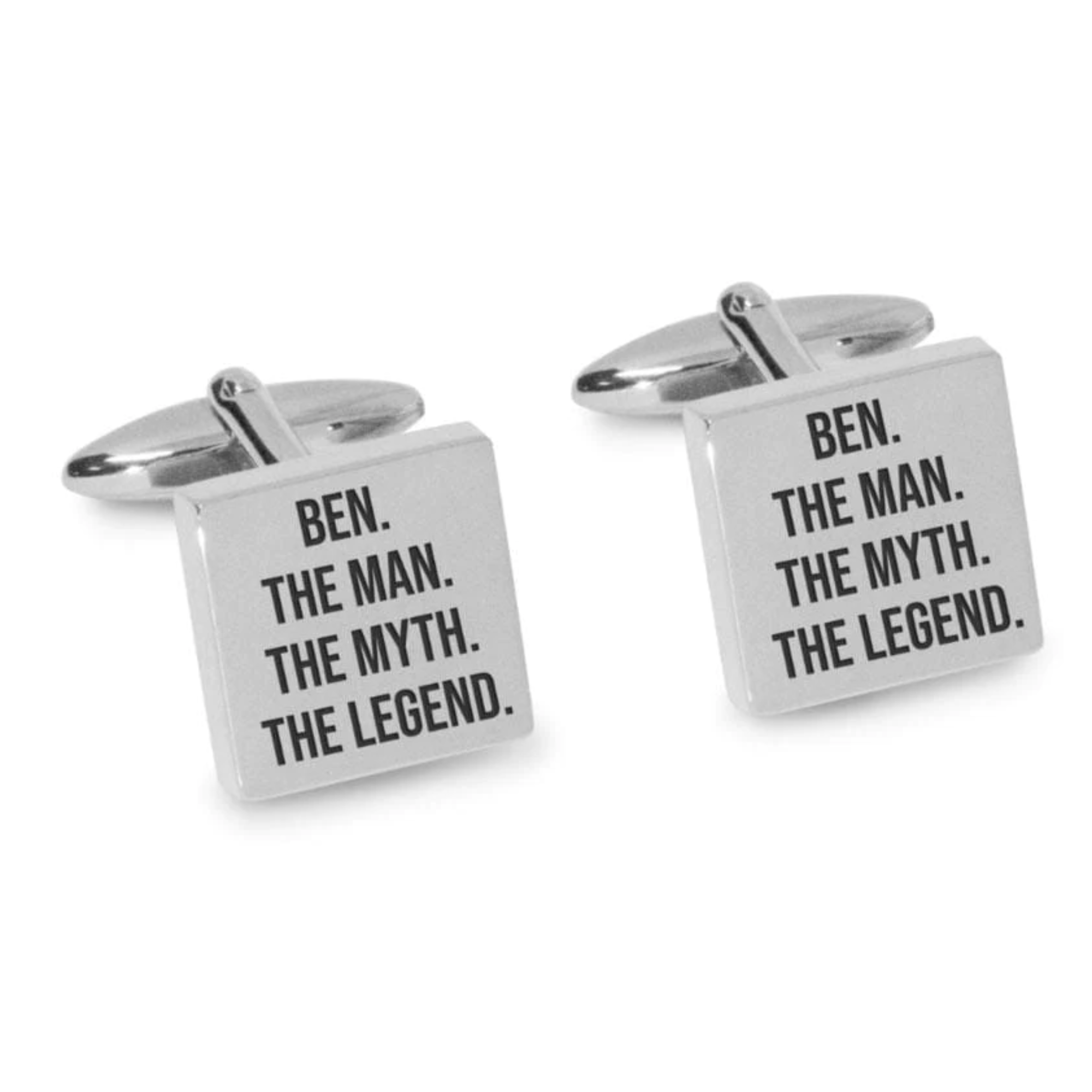 The Man The Myth The Legend Engraved Cufflinks in Silver