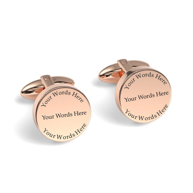 Your Words Here Engraved Round Cufflinks