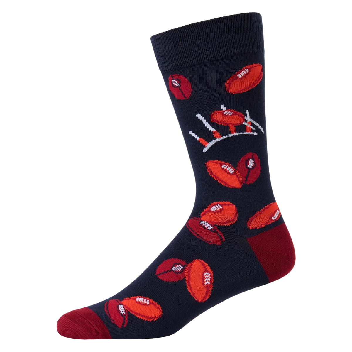 Mens Footy Posts Bamboo Sock