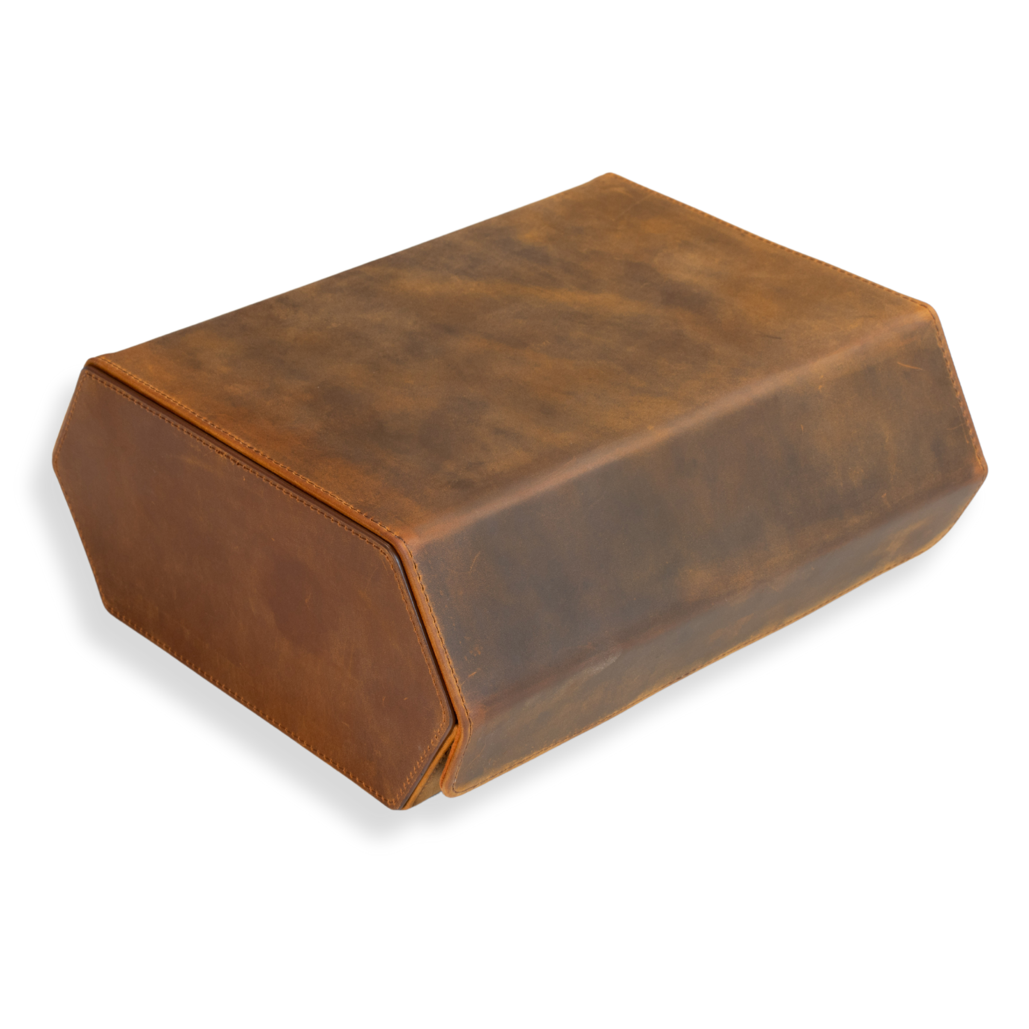 Seconds - Hex Leather Watch Roll 6 Slots in Saddle Leather/Brown