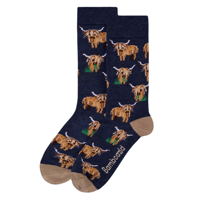 Mens Hylander Cow Bamboo Socks