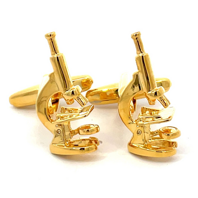 Scientific Microscope Gold Cufflinks